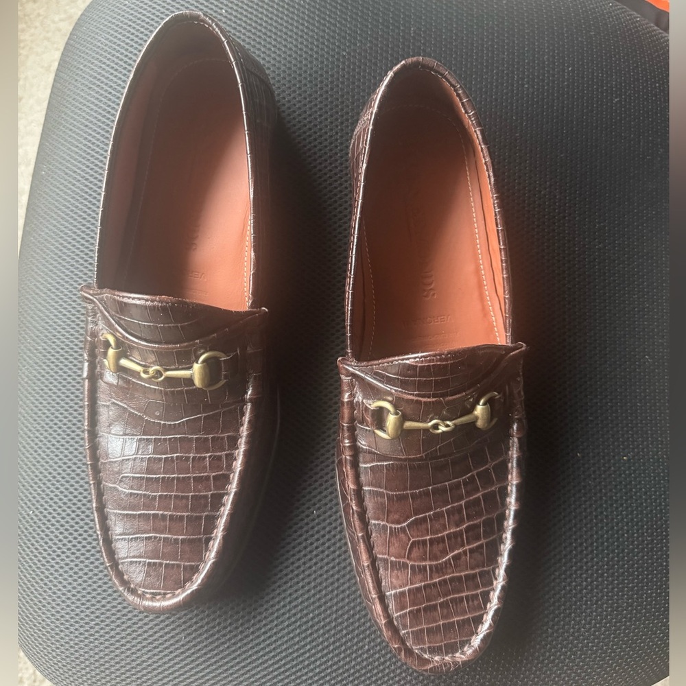 Allen Edmonds Verona II Italian Bit Loafer - Brown Croc Embossed